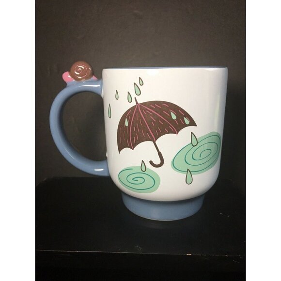 Eeyore Disney Store Mug Ceramic Cup Winnie The Pooh Rainy Day Snail On Handle - Picture 3 of 7